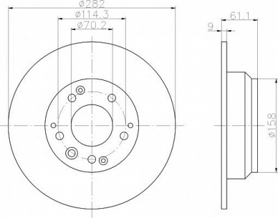 HELLA PAGID 8dd355105001 -  Тормозной диск